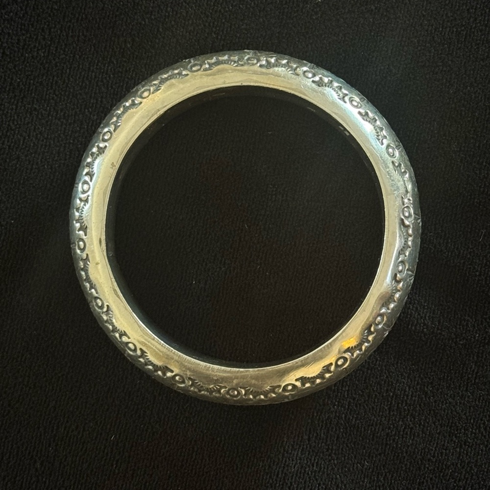 Vintage Navajo Sterling Silver Cuff Bracelet • Signed W. Tahe • Heavy Statement